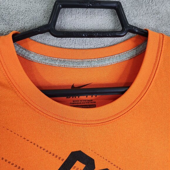 Men's Orange Nike Dri-Fit OSU Cowboys Shirt Short Sleeve Crew Neck Size S - Picture 4 of 10